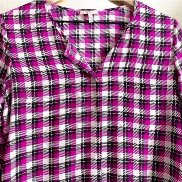 Joie Kariana Plaid Silk Buttons Down Silk Blouse Top Size Small - Picture 7 of 16